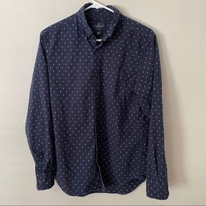 Blue men’s casual button down